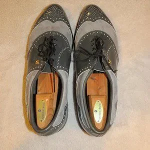Etonic Tour Classic 7673 Gray on Gray Patent Spectator Golf Shoes 12E NWOB Golf Men main image 4